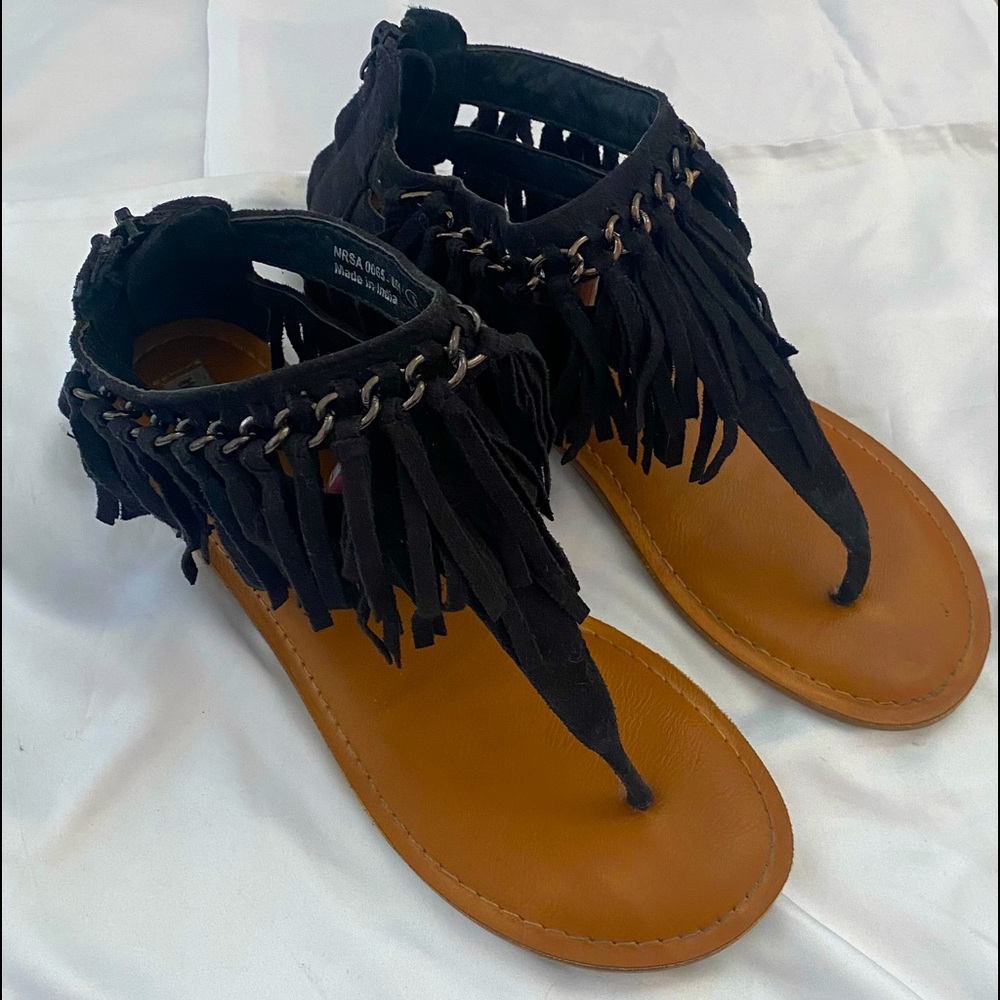Not Rated fringe sandals size 9